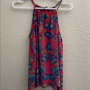 Keyhole halter blouse